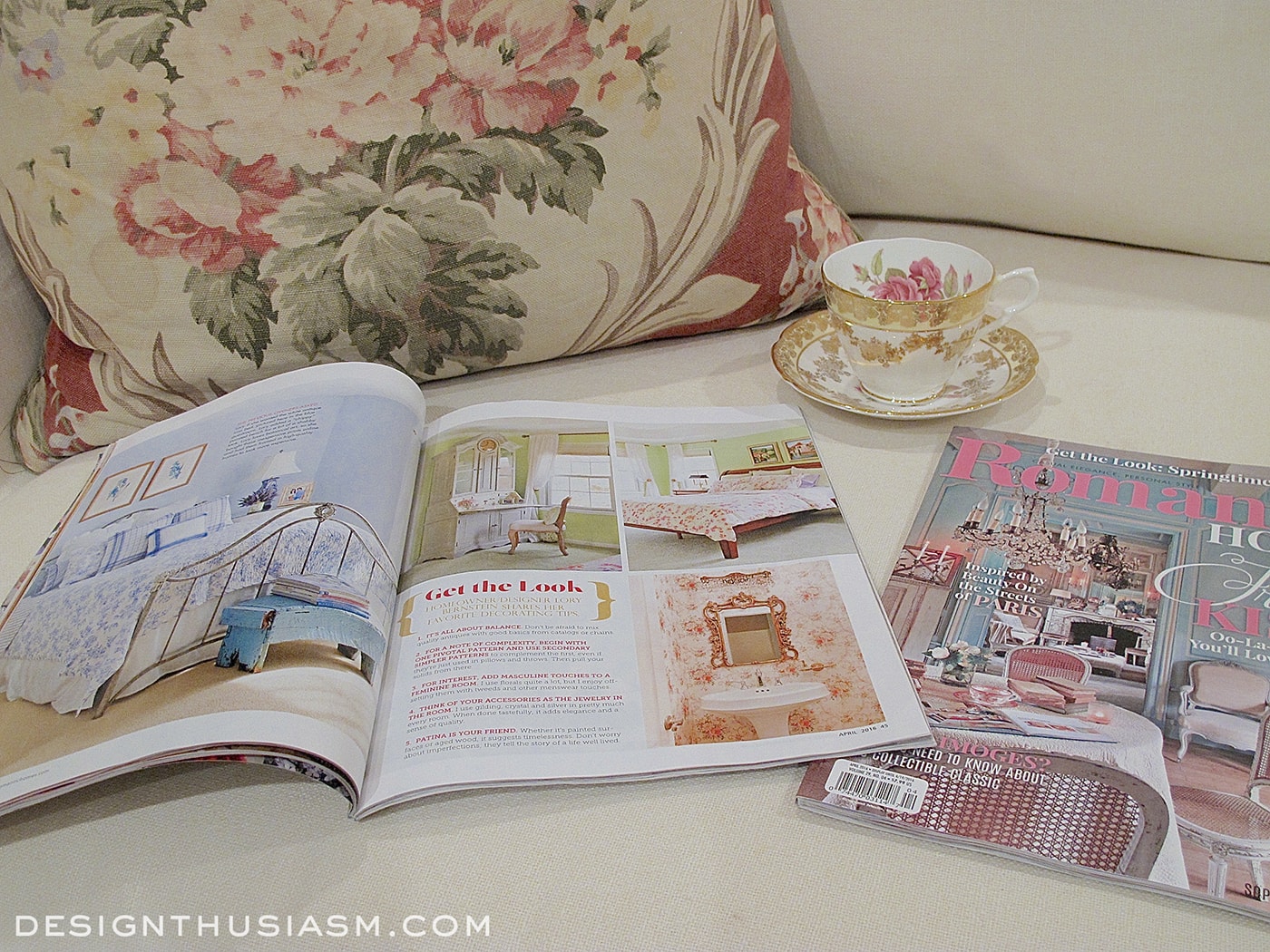 Designthusiasm in Romantic Homes Magazine