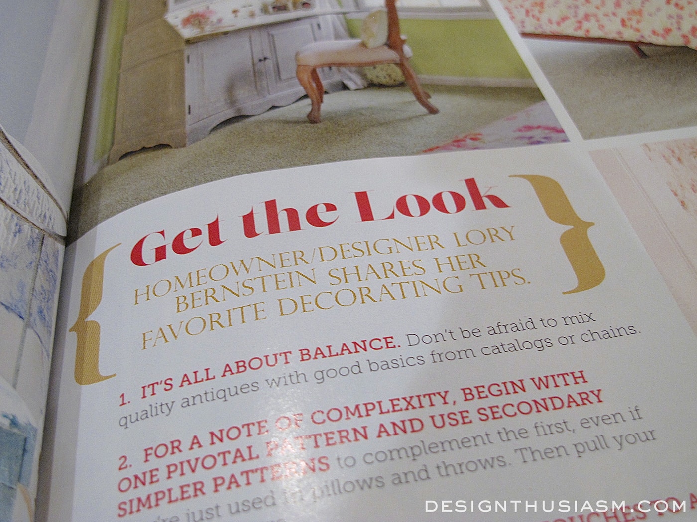 Designthusiasm in Romantic Homes Magazine