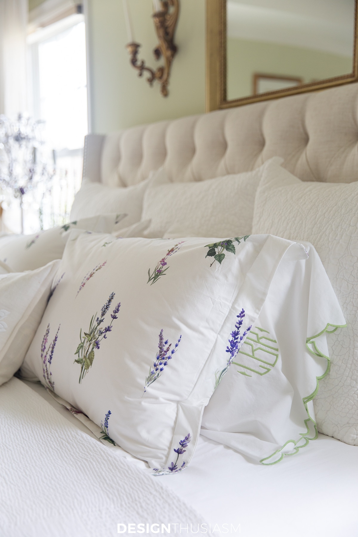 garden inspired decor floral pillow shams