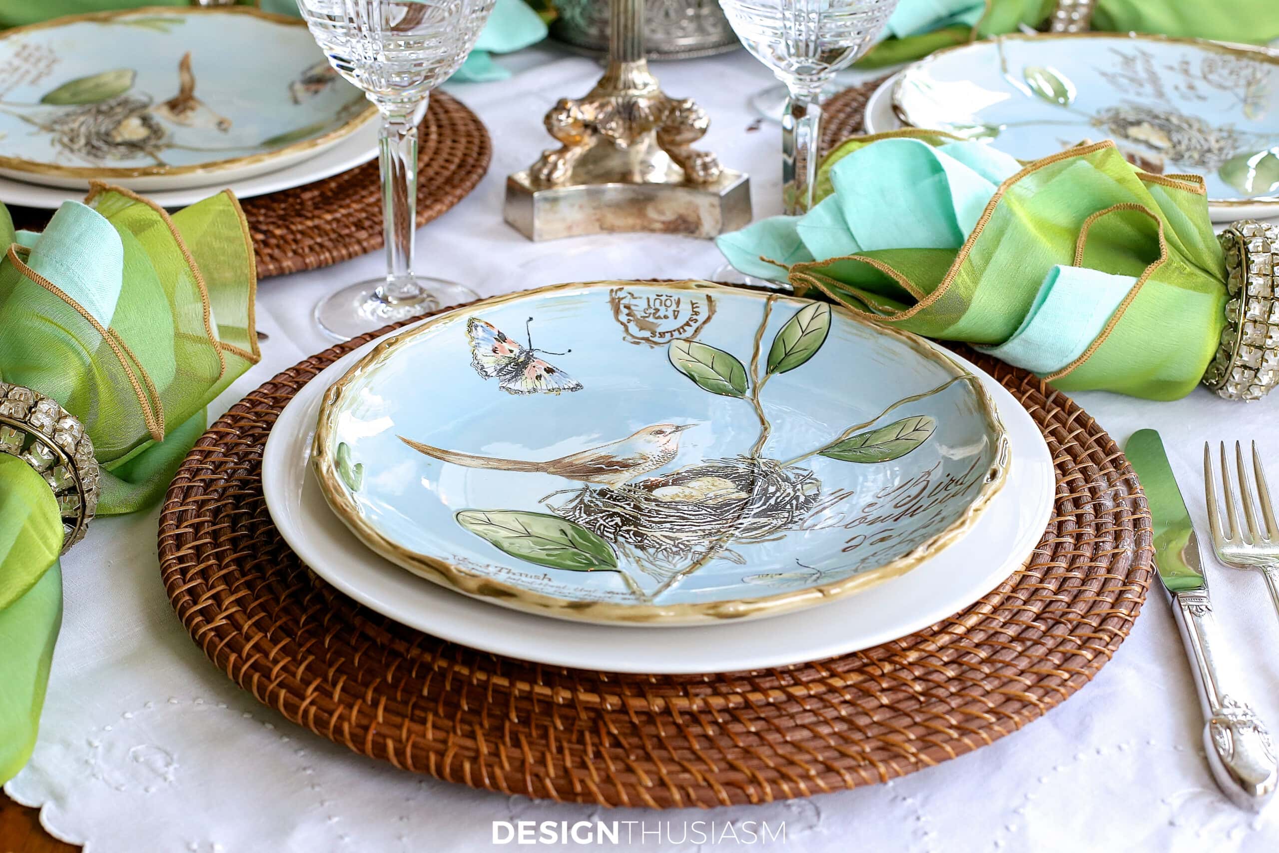 colorful spring plates