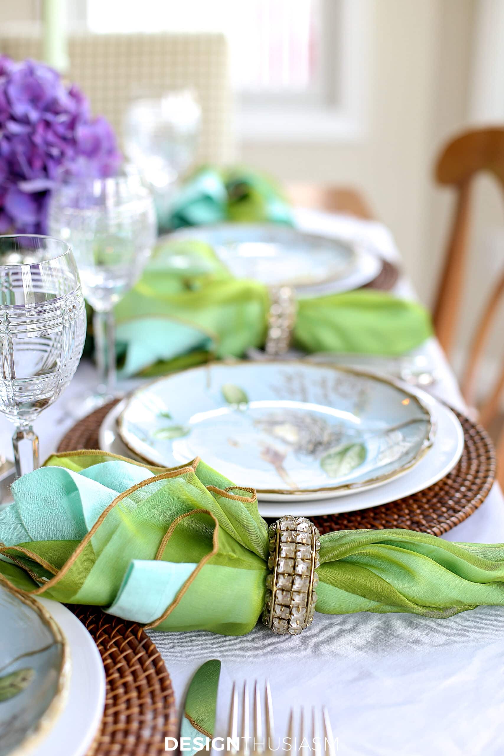 colorful spring table side view