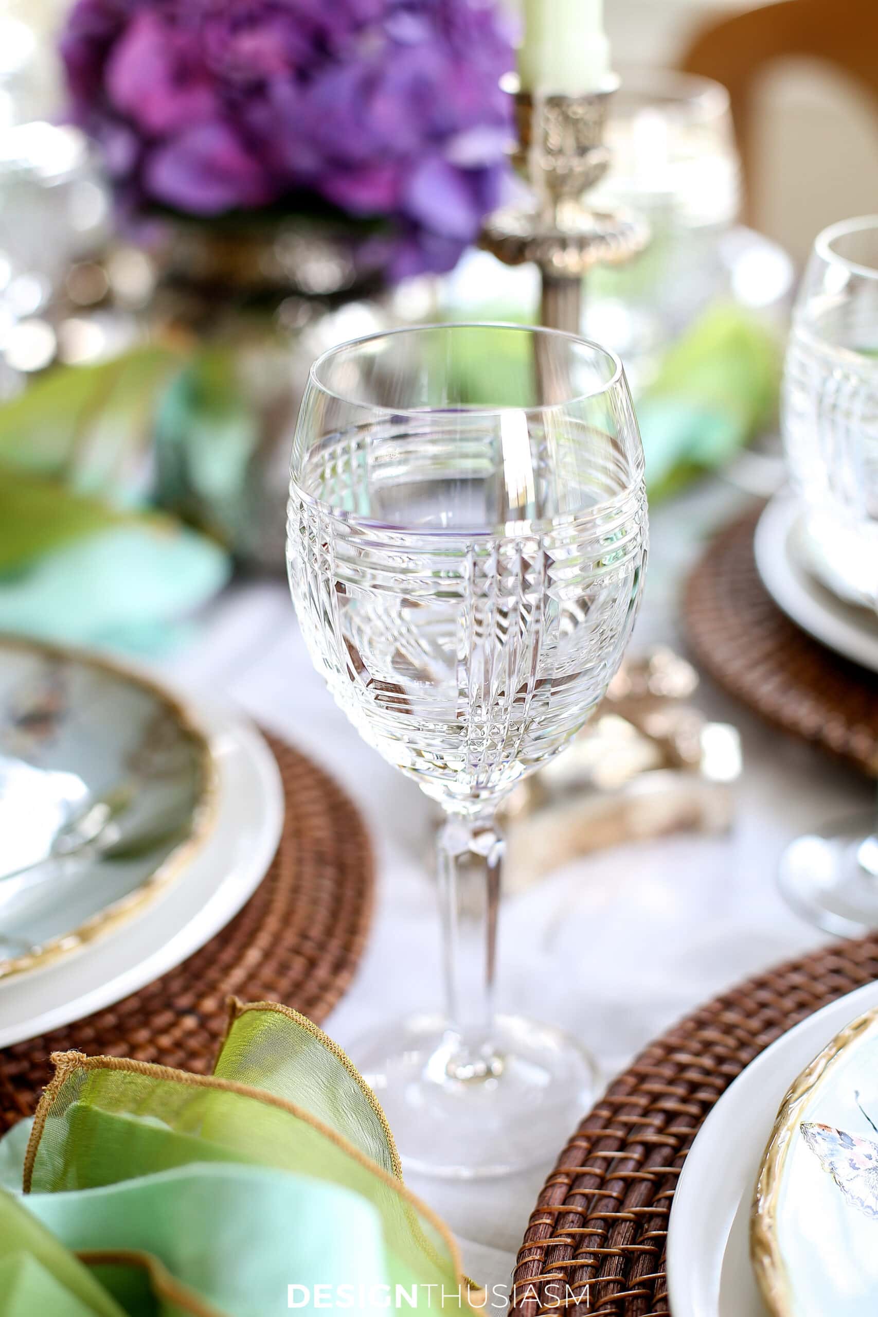 colorful spring table goblets