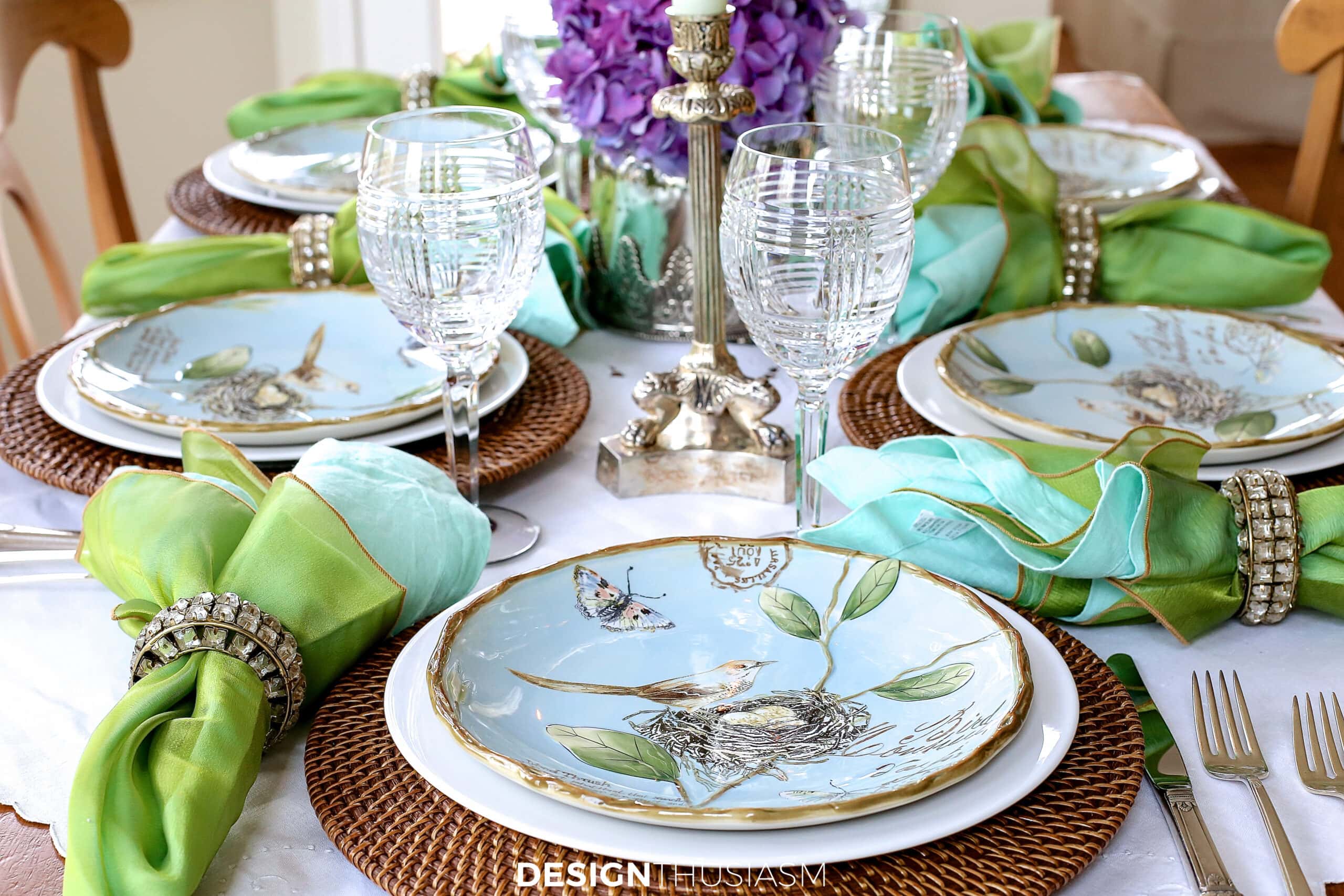 colorful spring table decor
