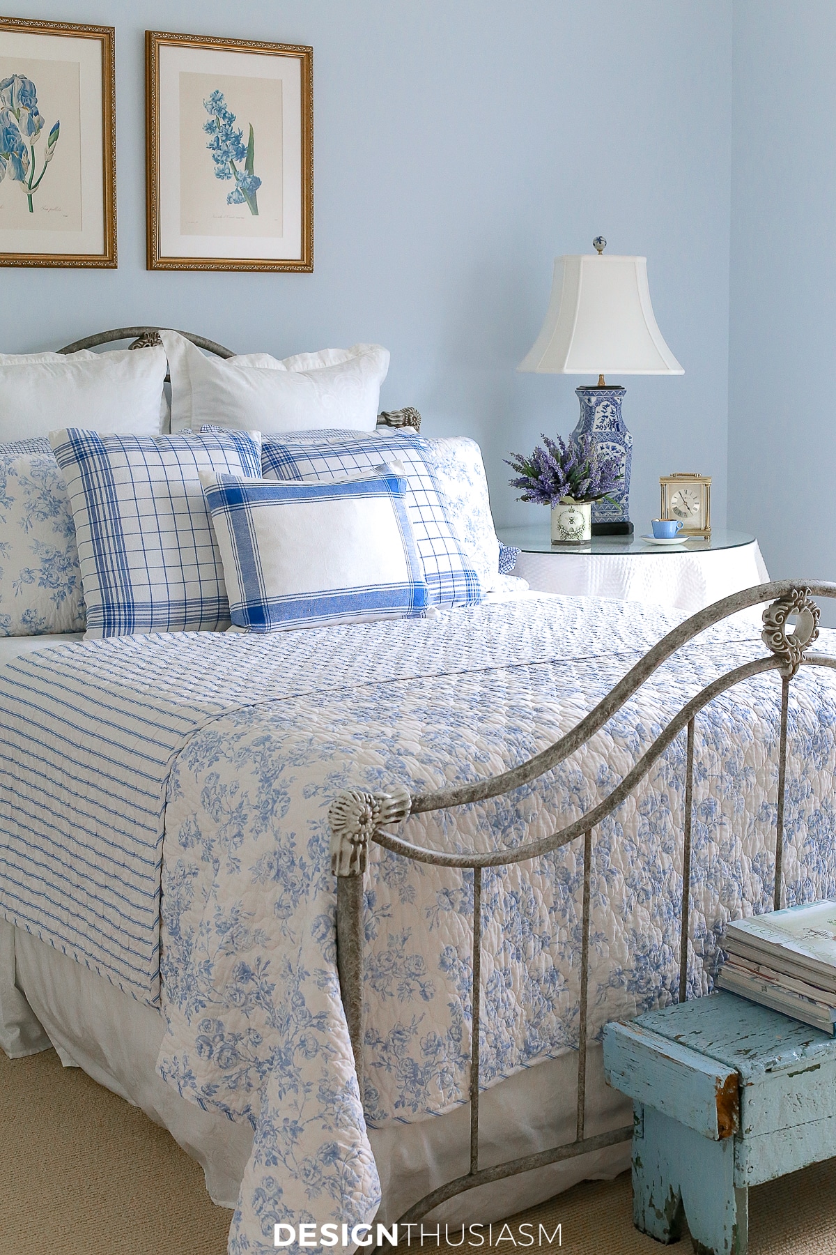 french blue bedroom