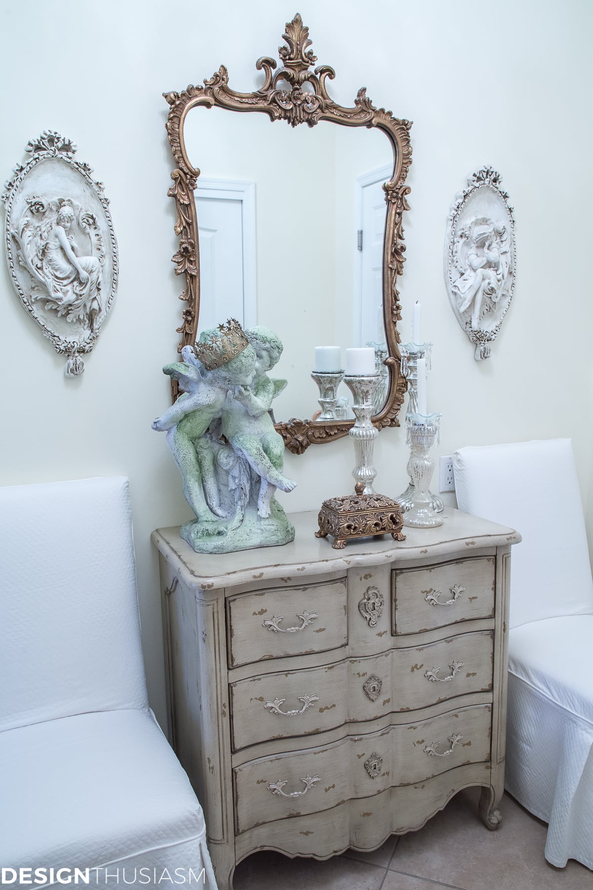 Back entry foyer chest and chairs
