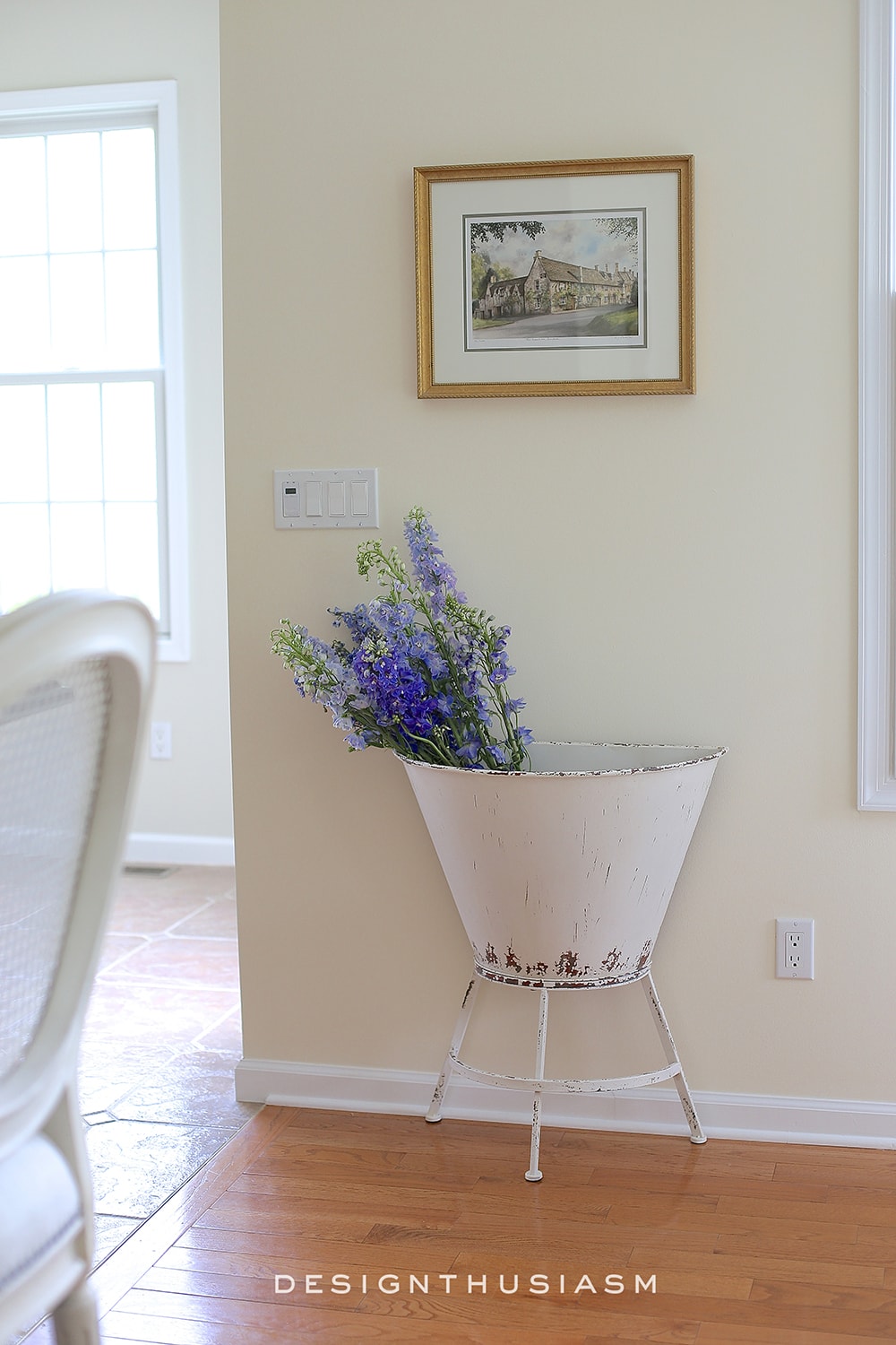 Metal Bin | A Fresh Way to Display Flowers | terilynadamsblog.com