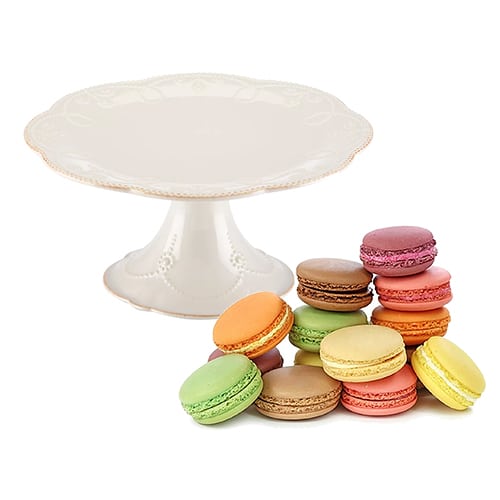 Mother's Day gift pairing cake stand and macarons
