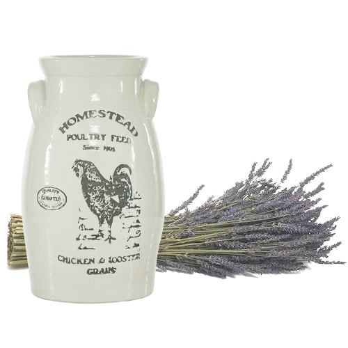 Mother's Day gift pairing farmhouse vase and lavender stalks