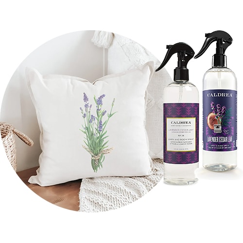Mother's Day gift pairing lavender pillow and lavender linen spray