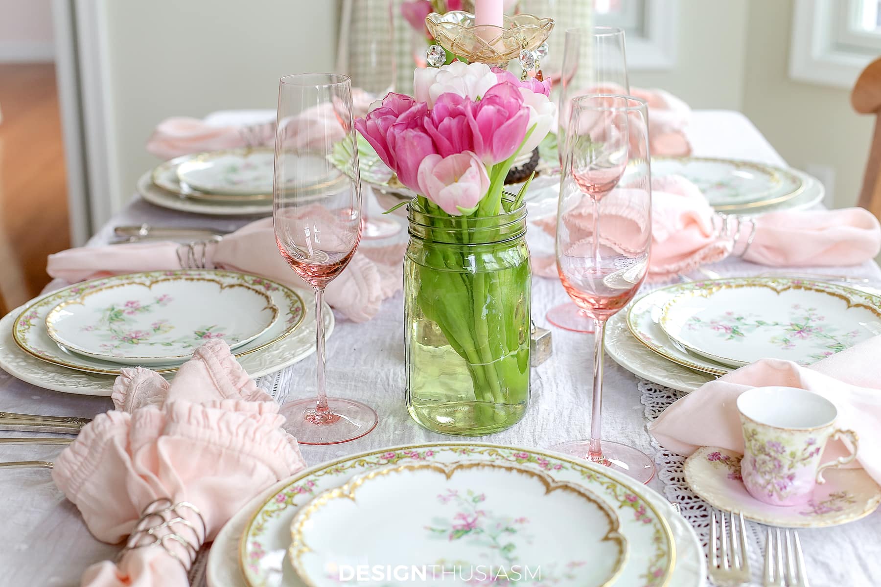 vintage tablescapes mixing old and new