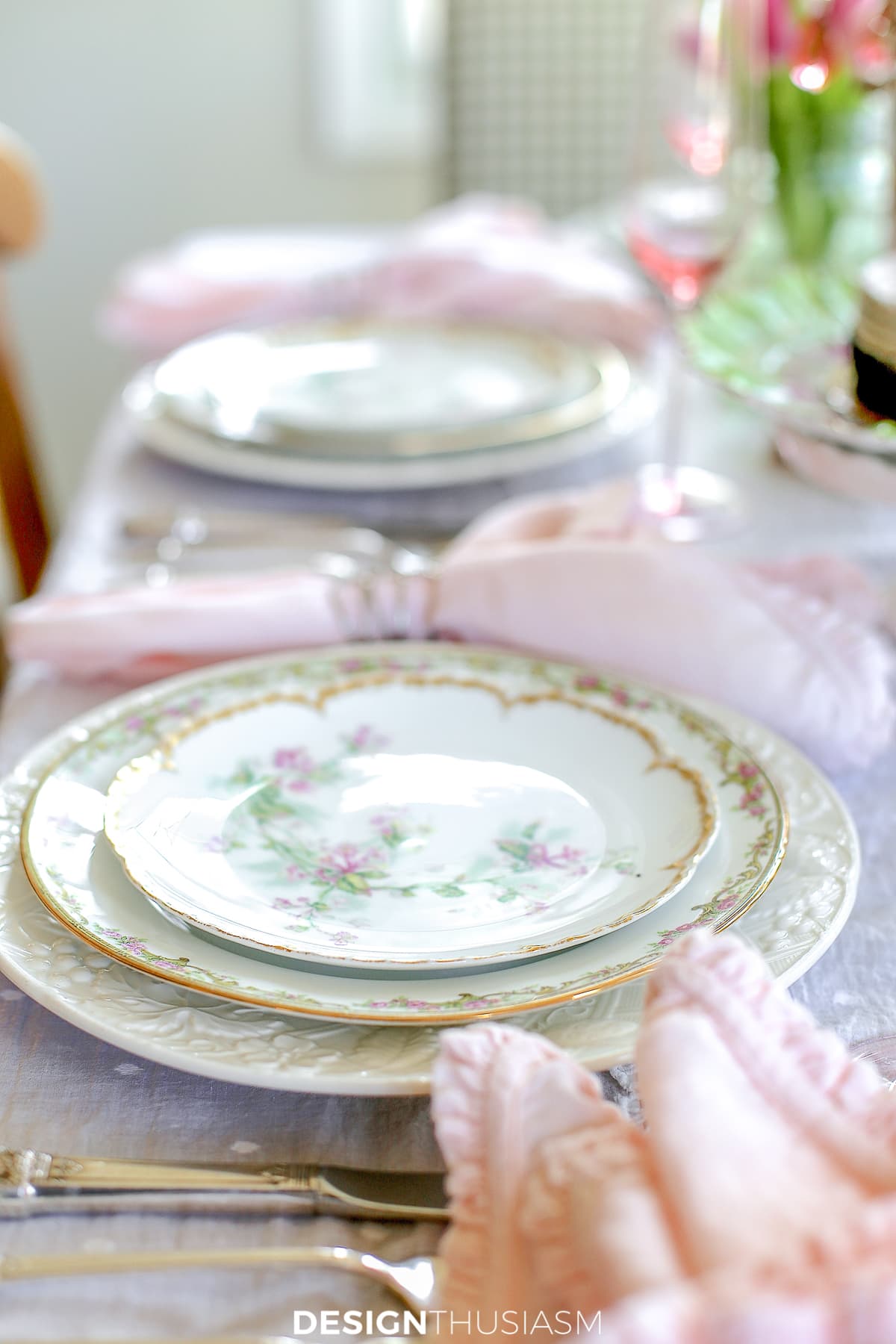 vintage tablescapes mixing old and new china