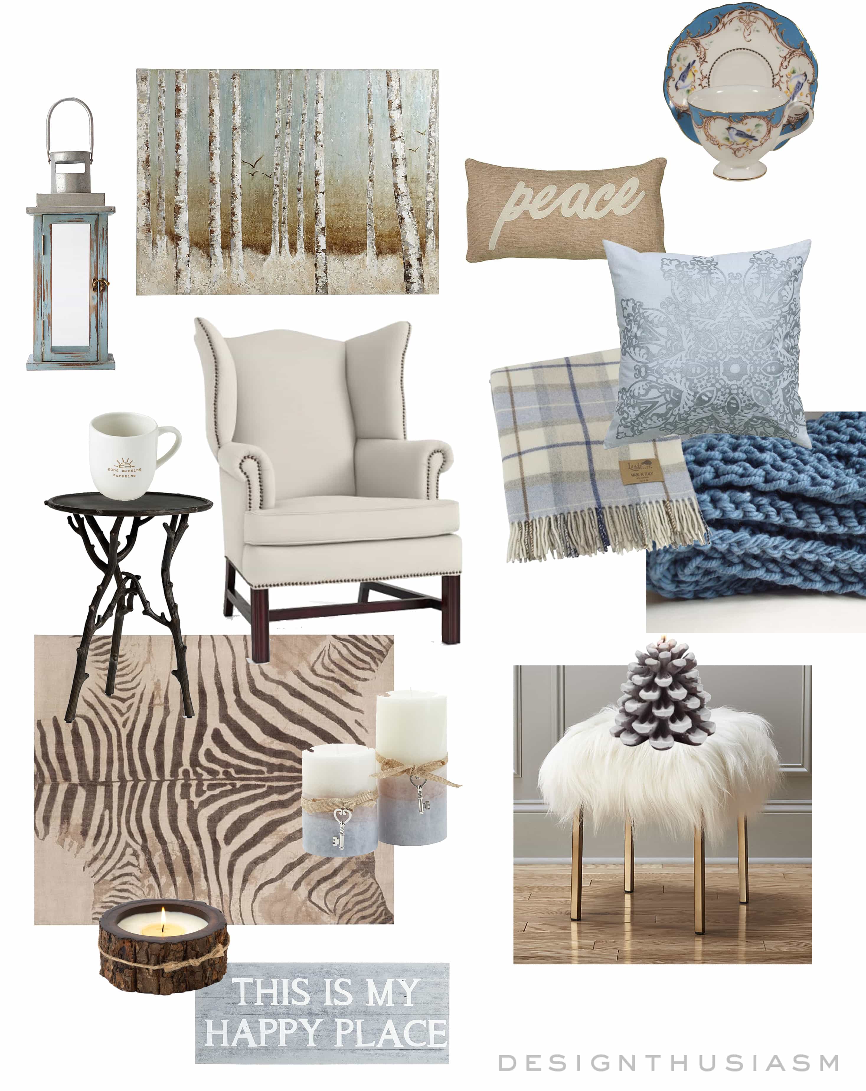 E-Design | Winter Blues Living Room | terilynadamsblog.com