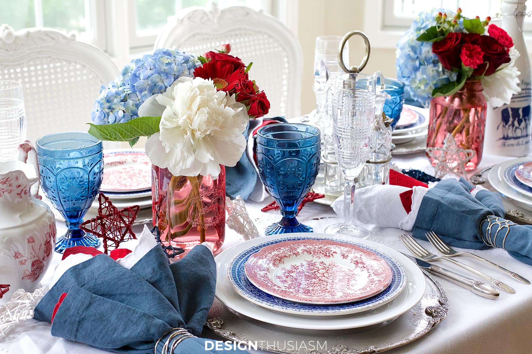 july 4th brunch in red white and blue