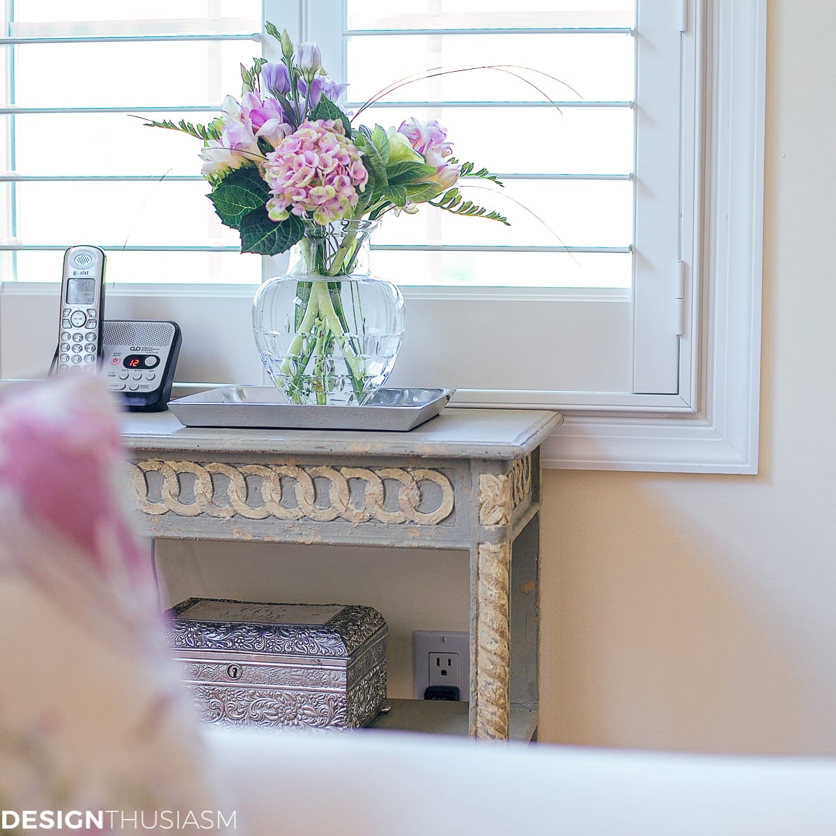 small accent table with french country style