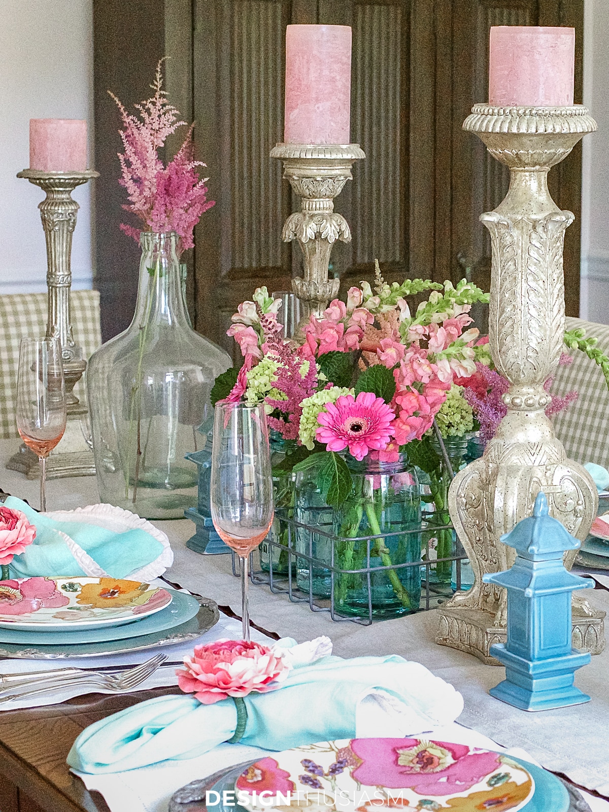 summer table candlesticks