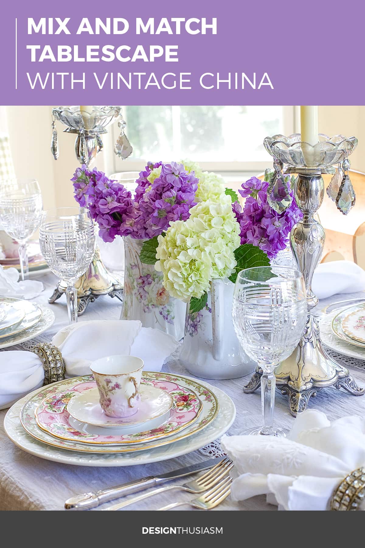 Vintage china tablescape