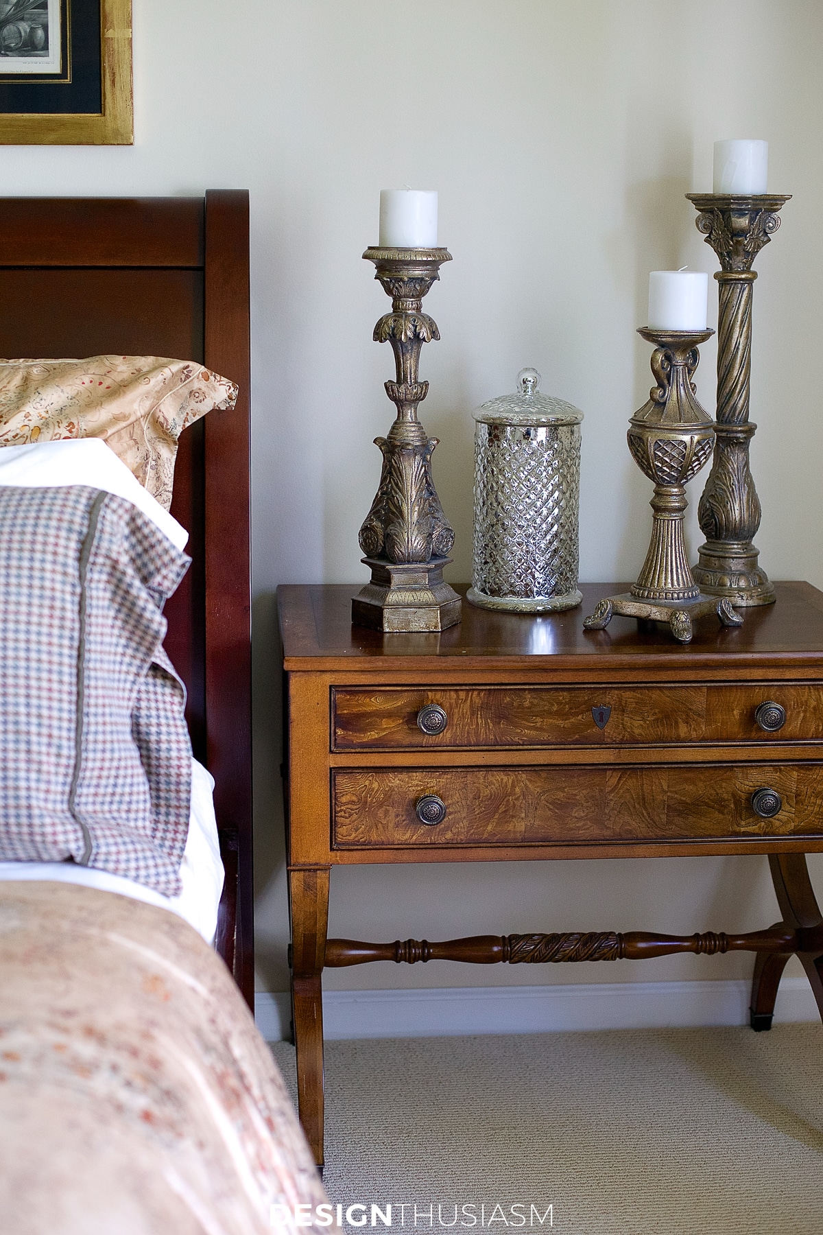 Masculine bedroom decor night stand
