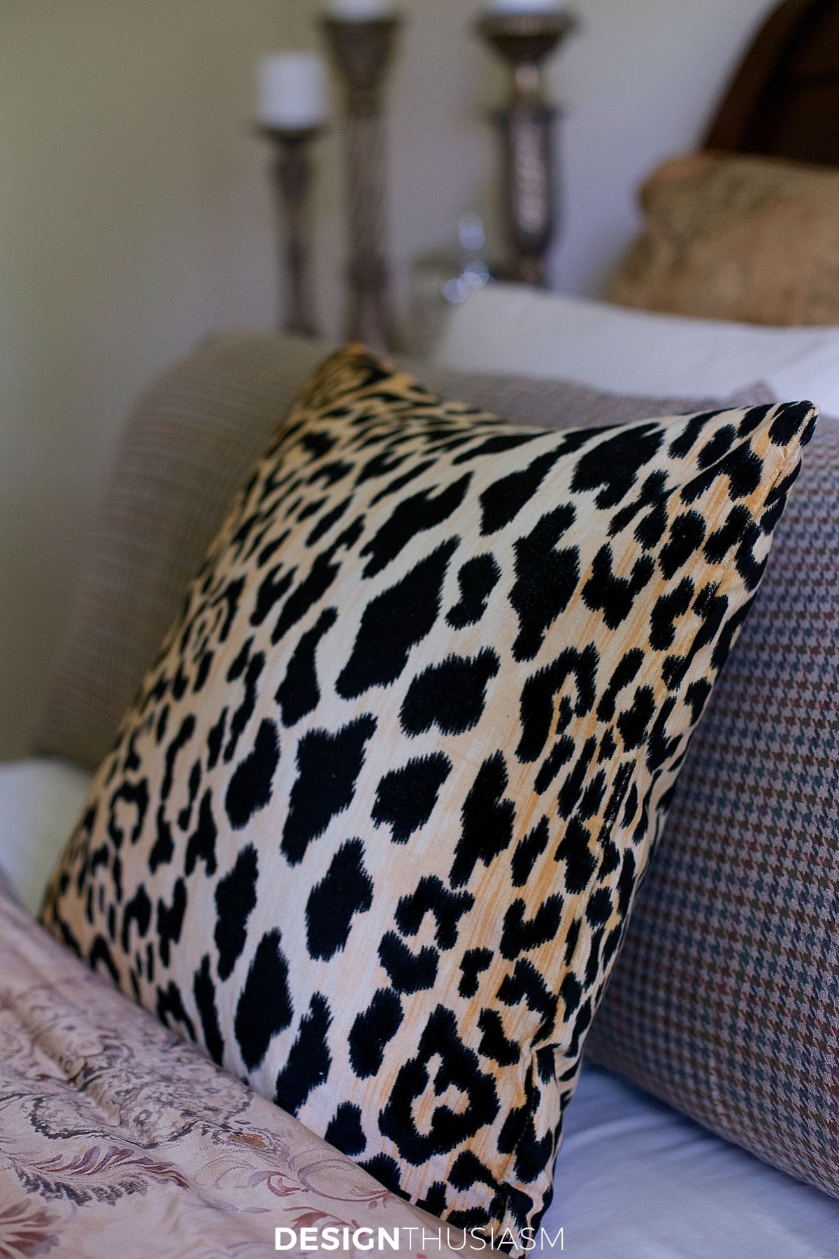 Masculine bedroom decor throw pillow