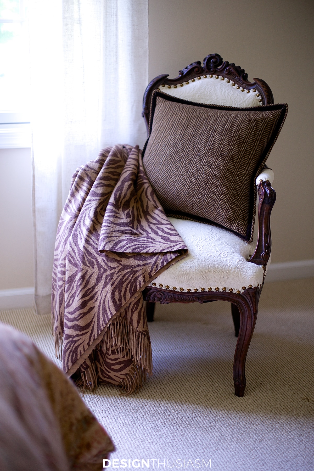 Masculine bedroom decor side chair