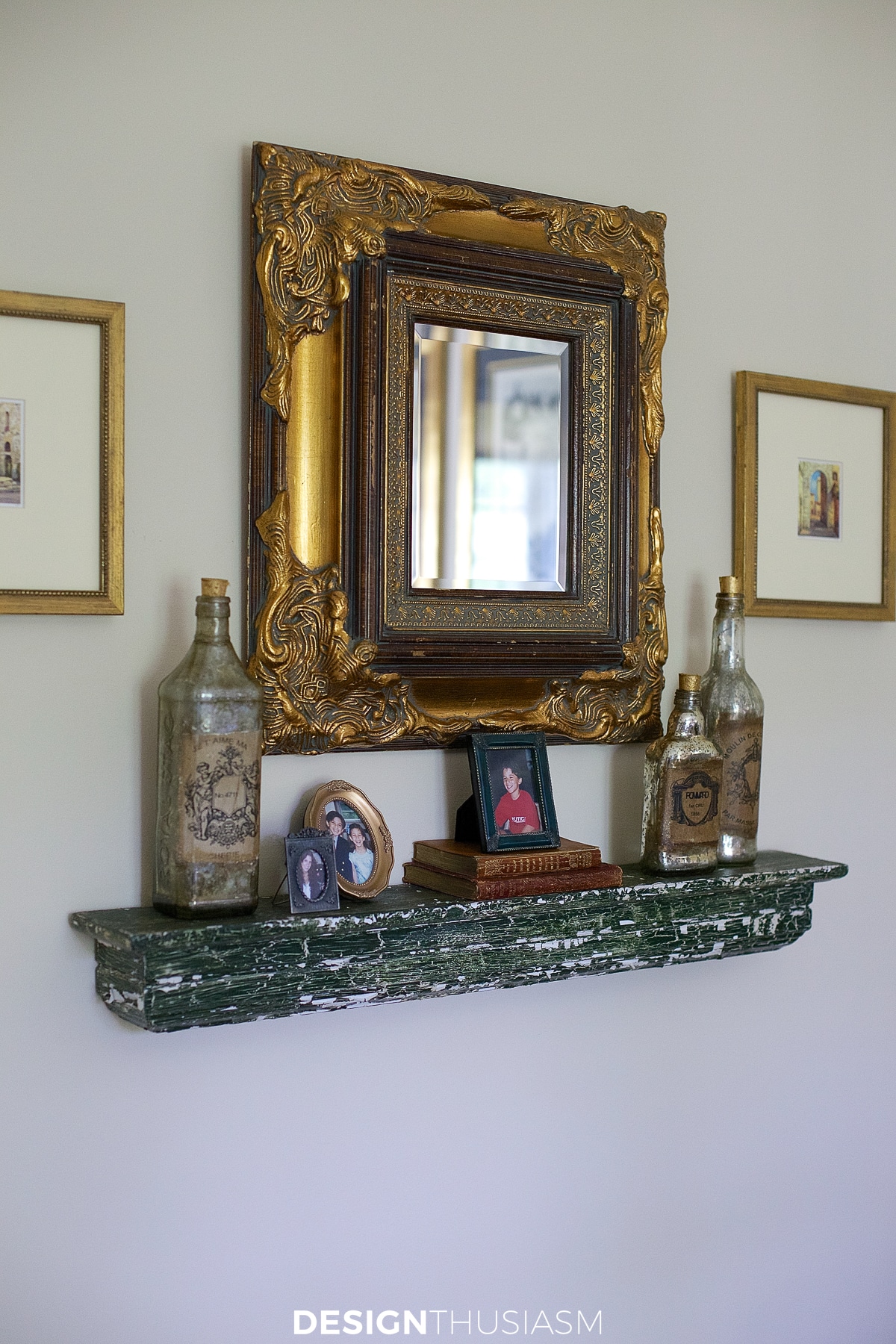 Masculine bedroom decor wall shelf