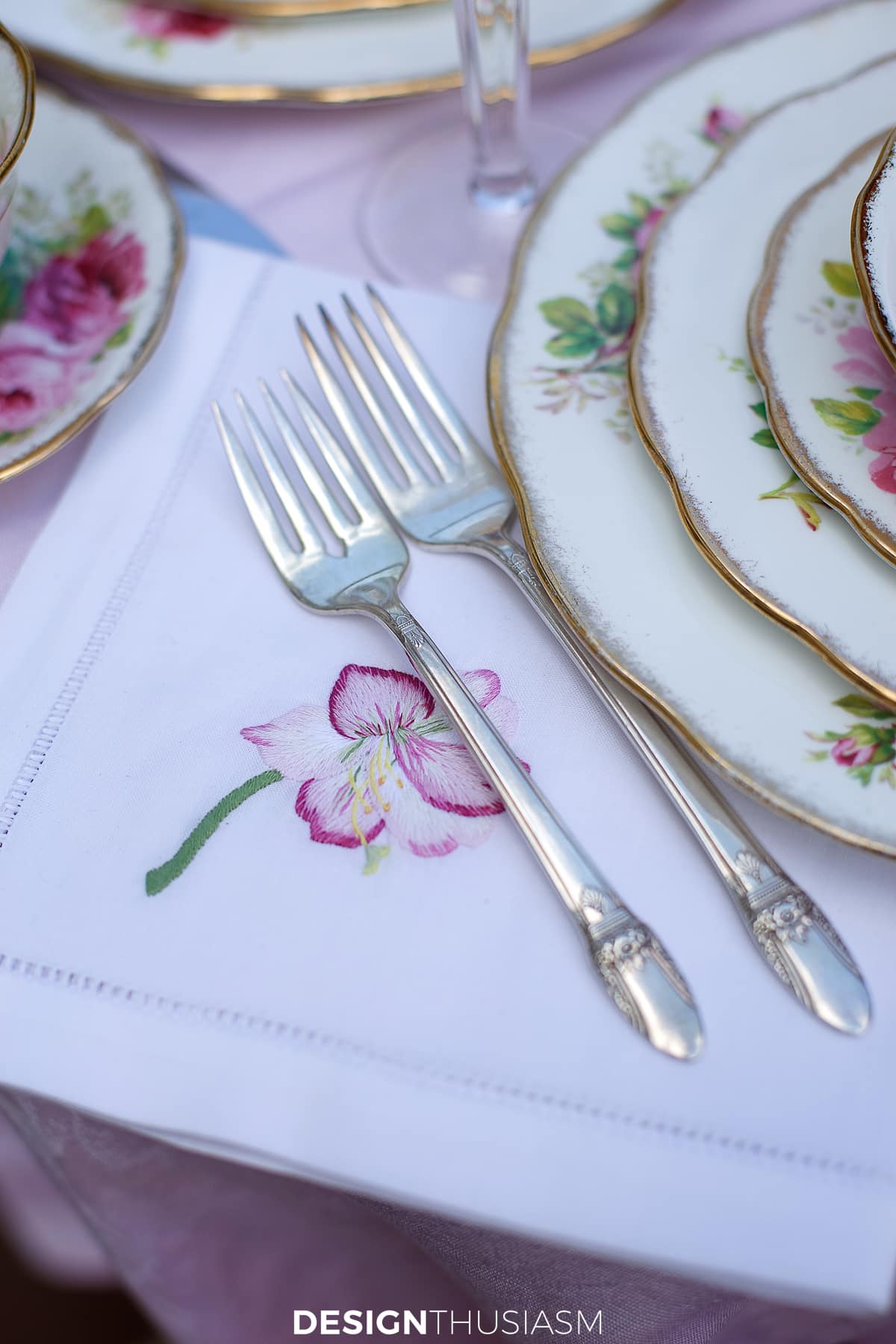 french outdoor tea table silver flatware