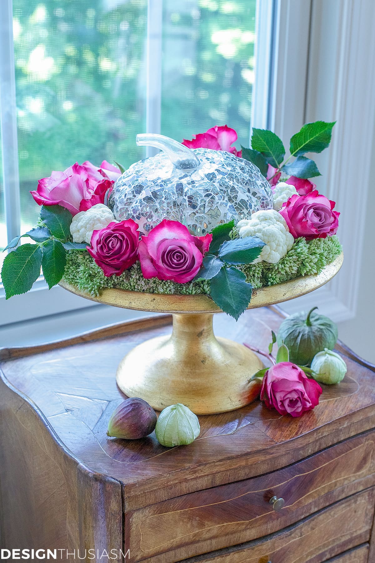 feminine fall centerpiece
