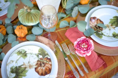 overview of a fall tablescape