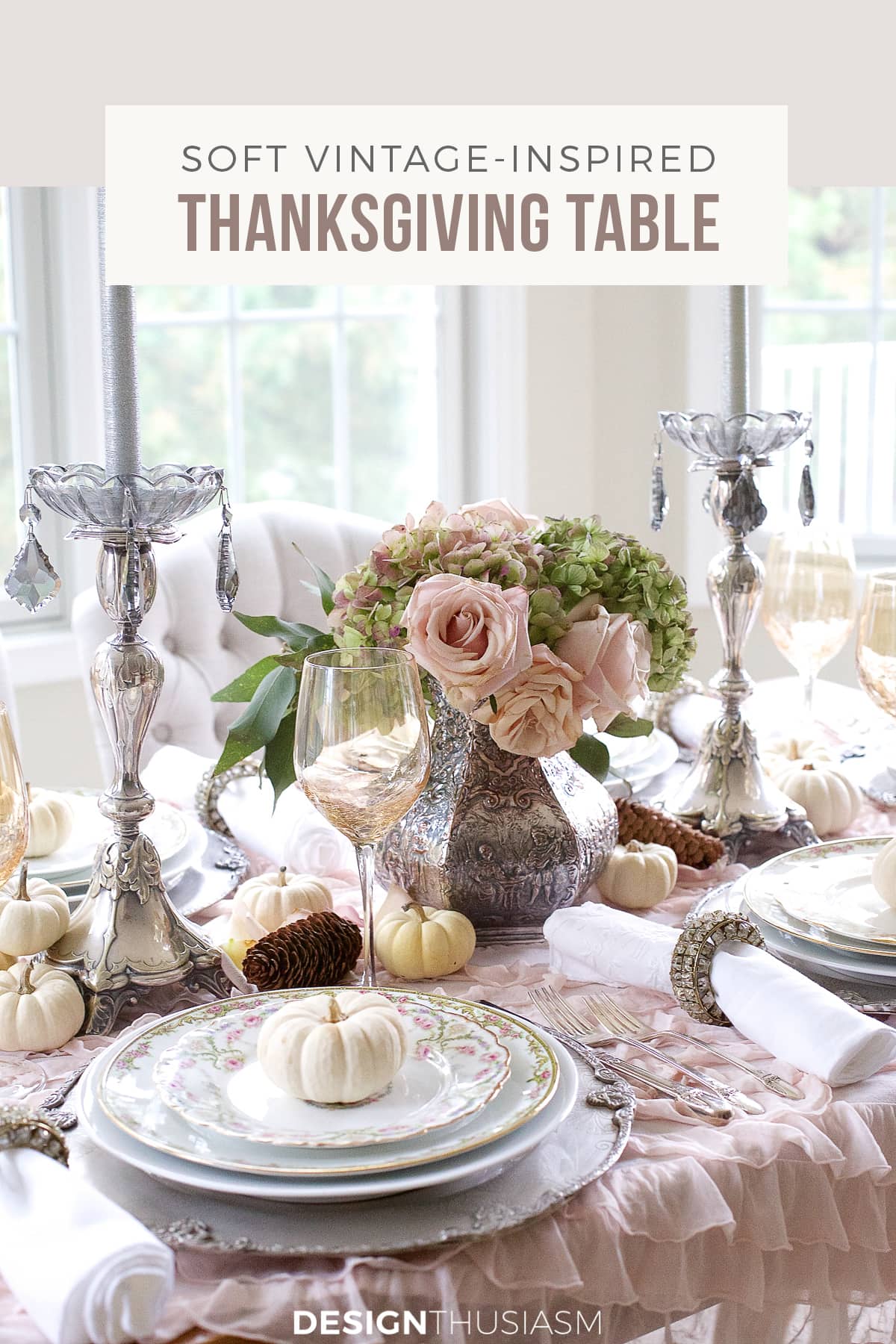 soft vintage Thanksgiving table