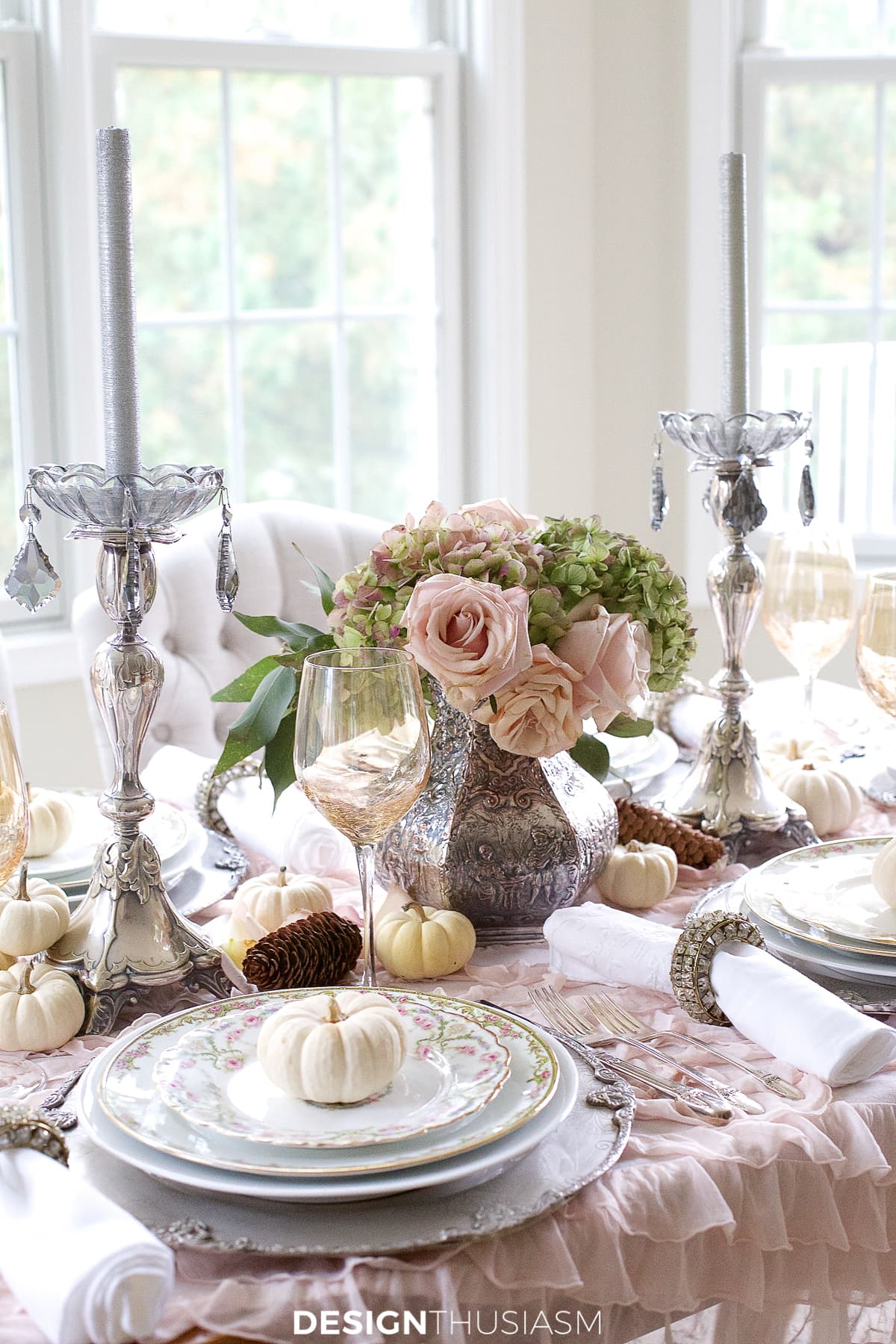 soft vintage thanksgiving table