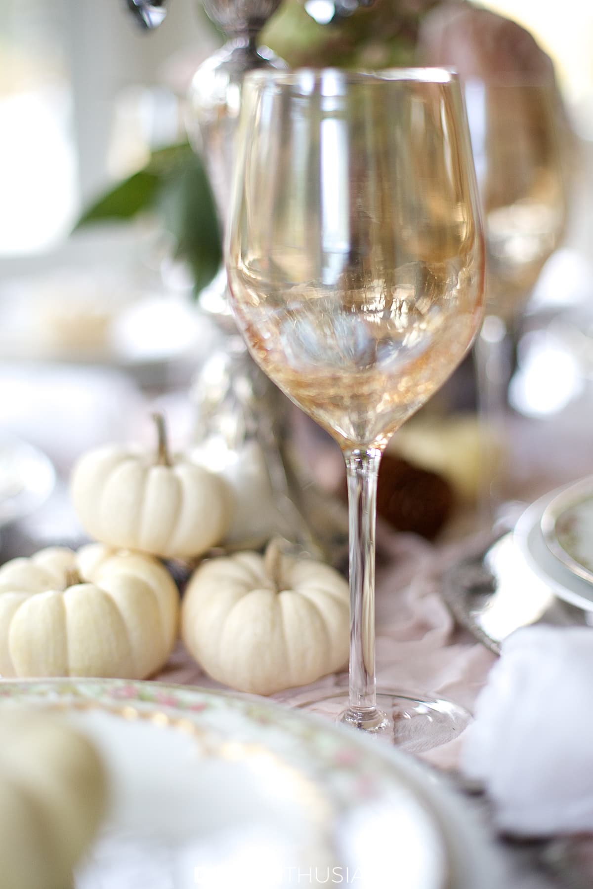 soft vintage thanksgiving table goblets