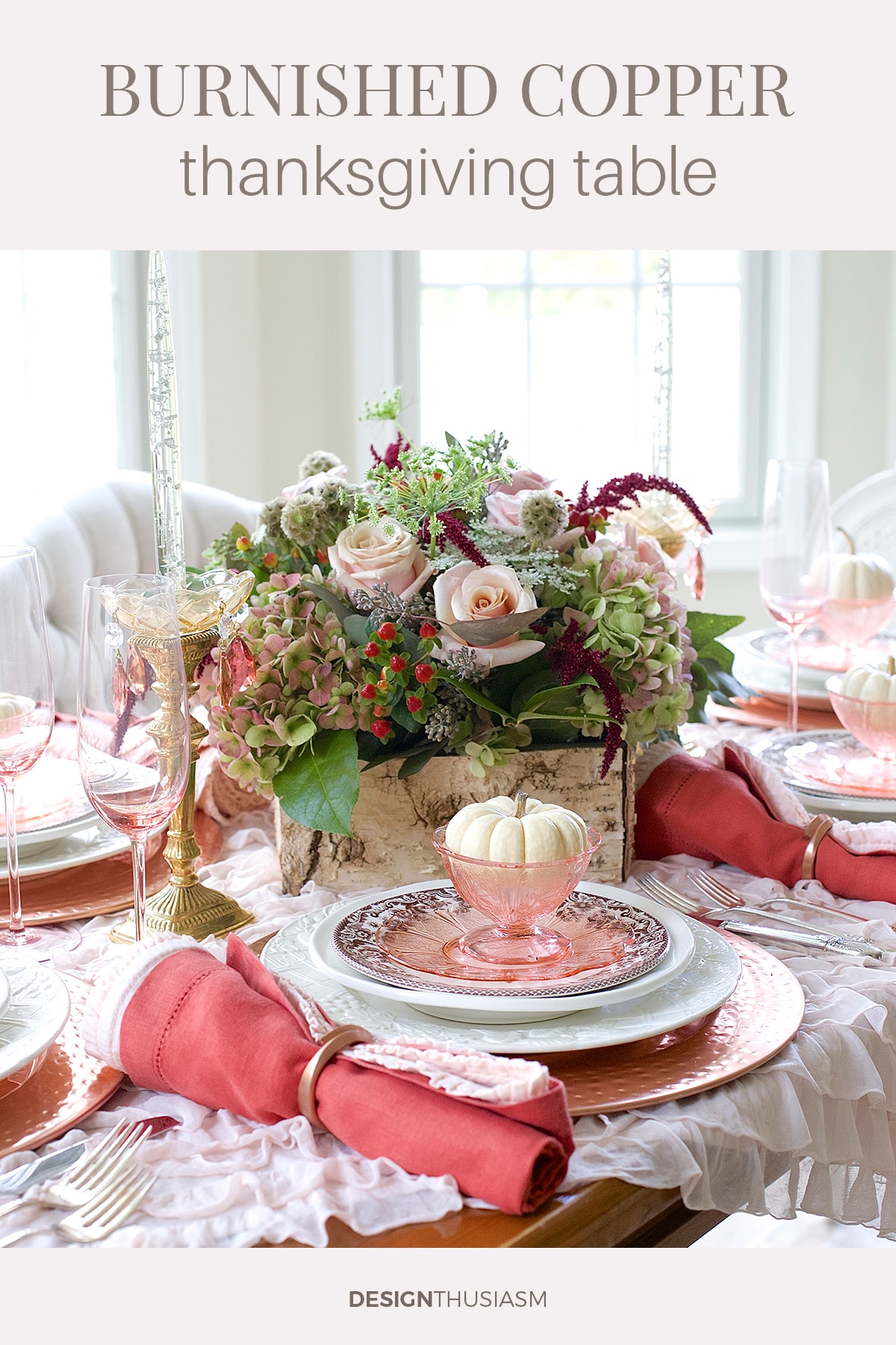 Burnished Copper Thanksgiving Tablescape