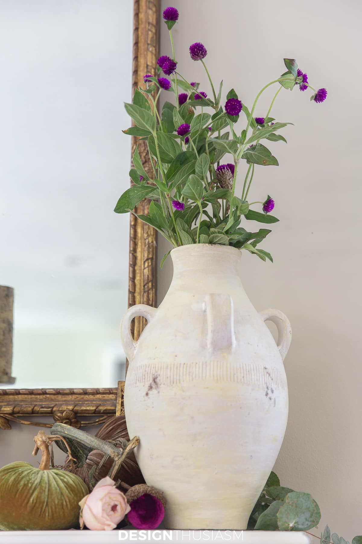 autumn floral in amphora jug vase