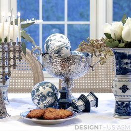 Using Blue and White Chinoiserie for Hanukkah Decorations | terilynadamsblog.com