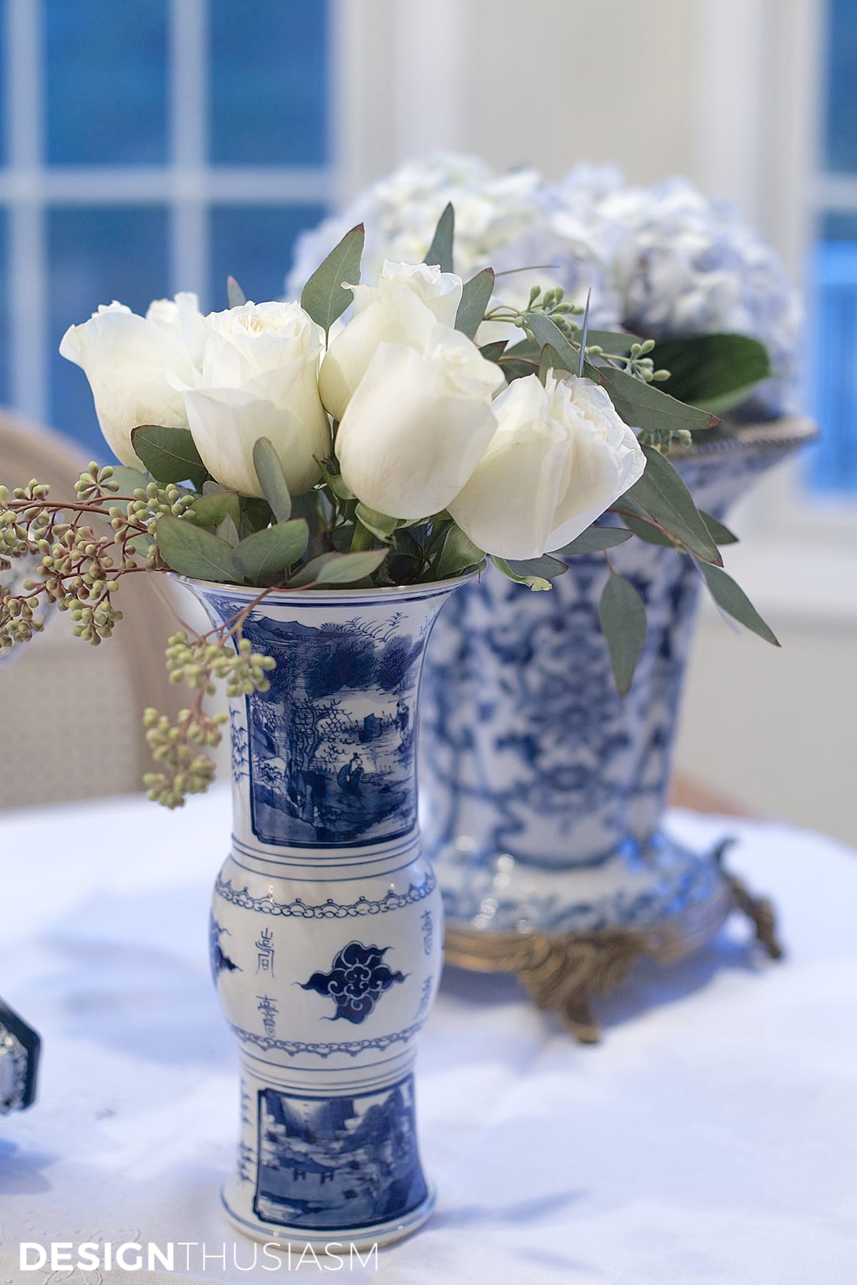 Using Blue and White Chinoiserie for Hanukkah Decorations | terilynadamsblog.com