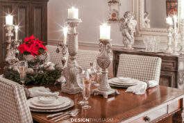 Christmas night lights tablescape