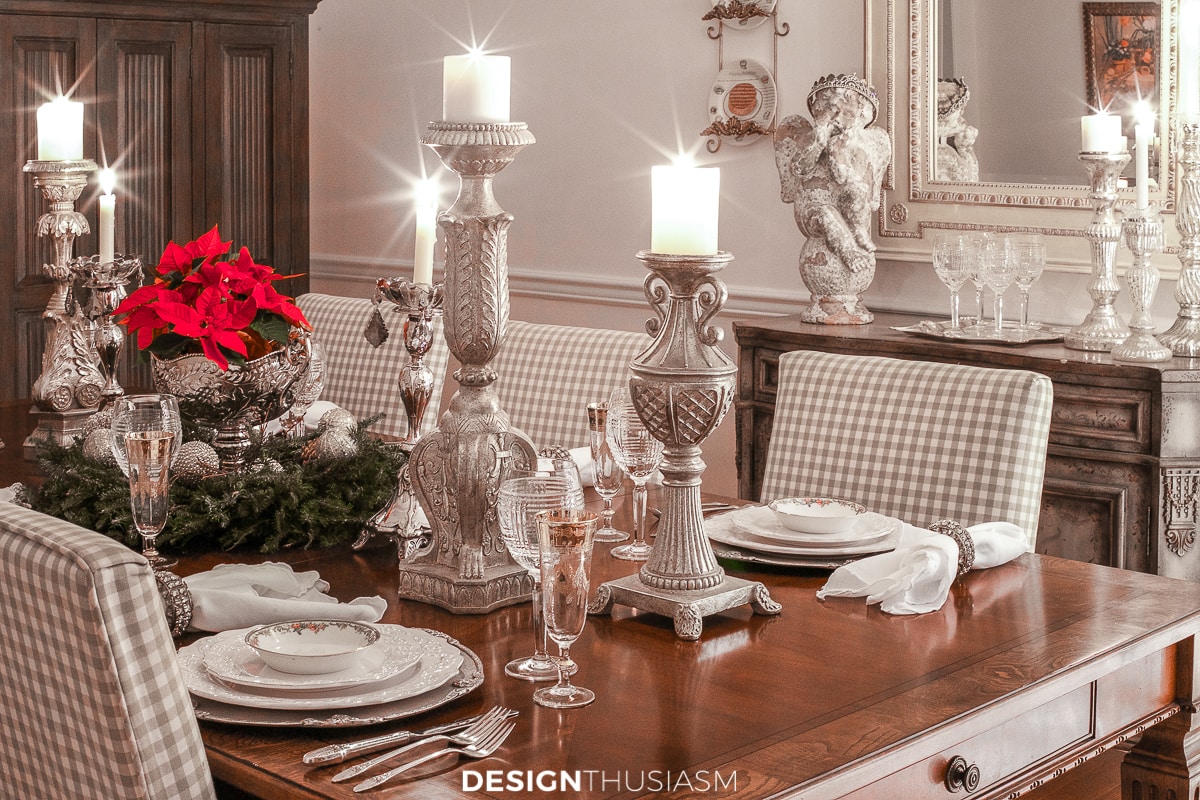 Christmas night lights tablescape