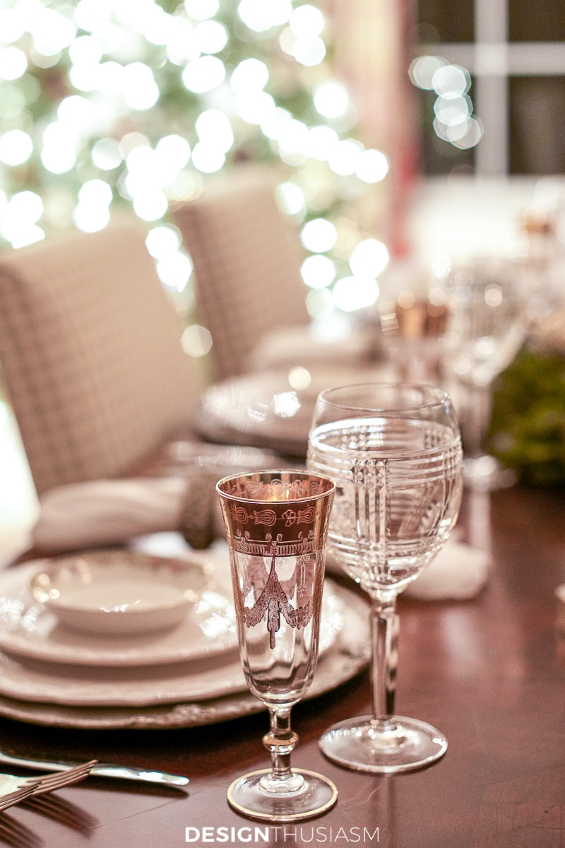 Christmas night wine glasses