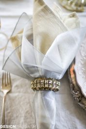 New Year's Day Brunch Table Setting with Gold and Silver-terilynadamsblog.com