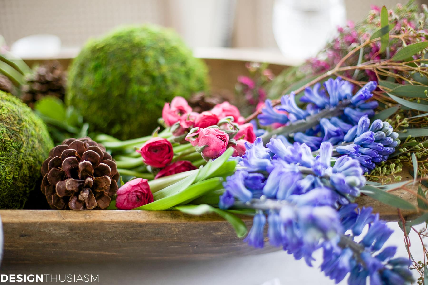 Winter Table: Vintage Dishes with a Dough Bowl Centerpiece | terilynadamsblog.com