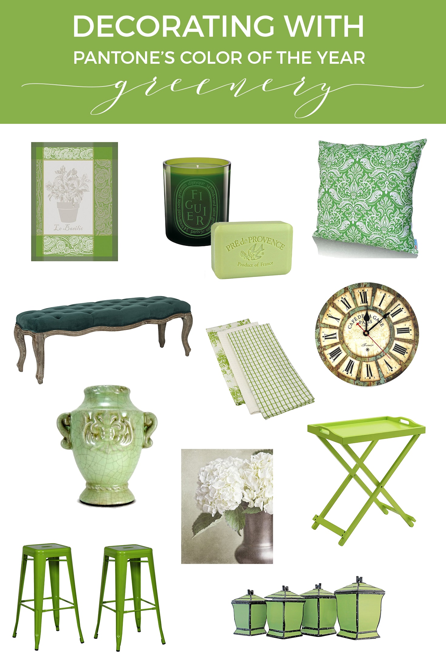 Green Decor | Decorating with Pantone's color of the Year | Greenery | terilynadamsblog.com