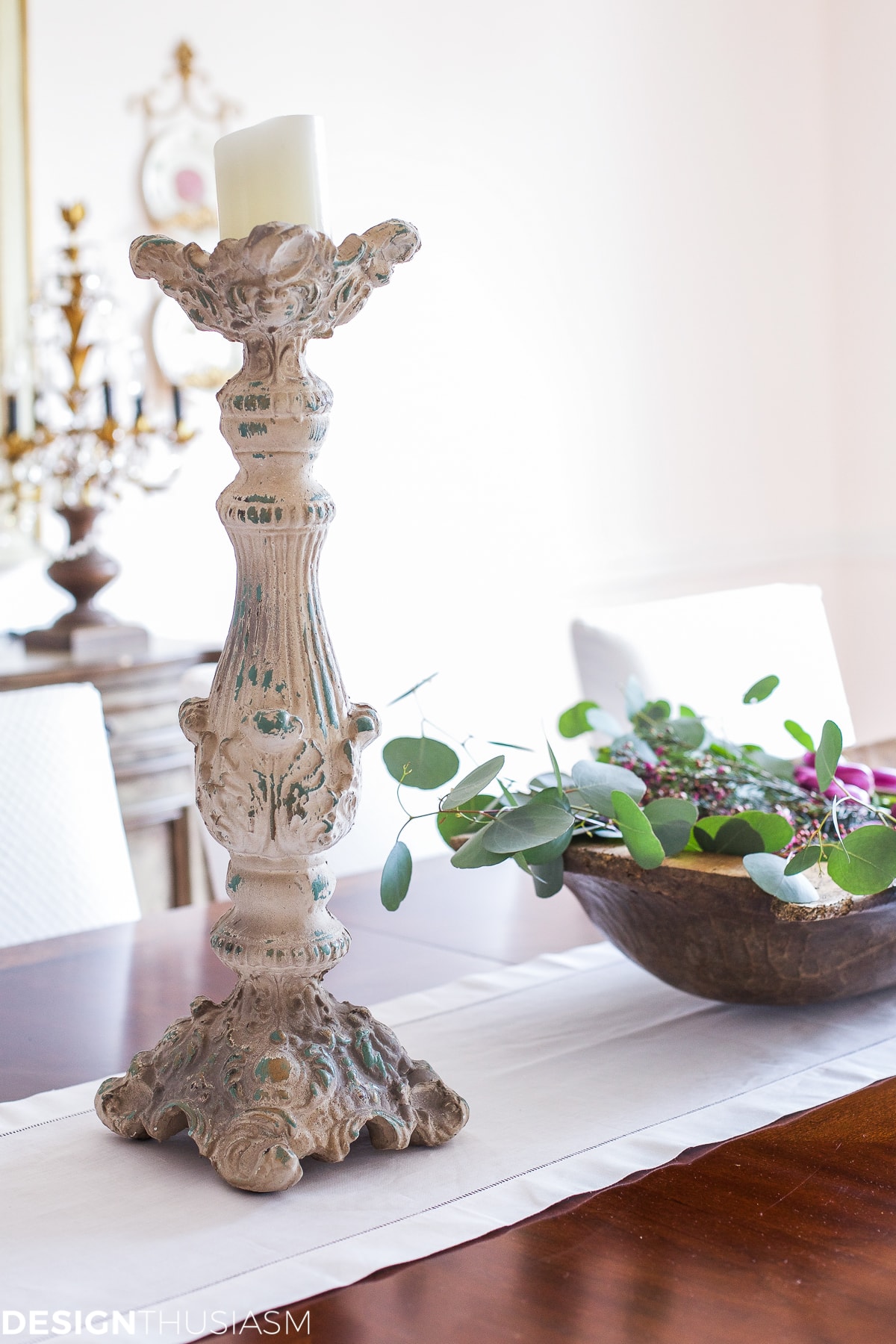 Elegant dining rooms | chippy candlesticks | terilynadamsblog.com
