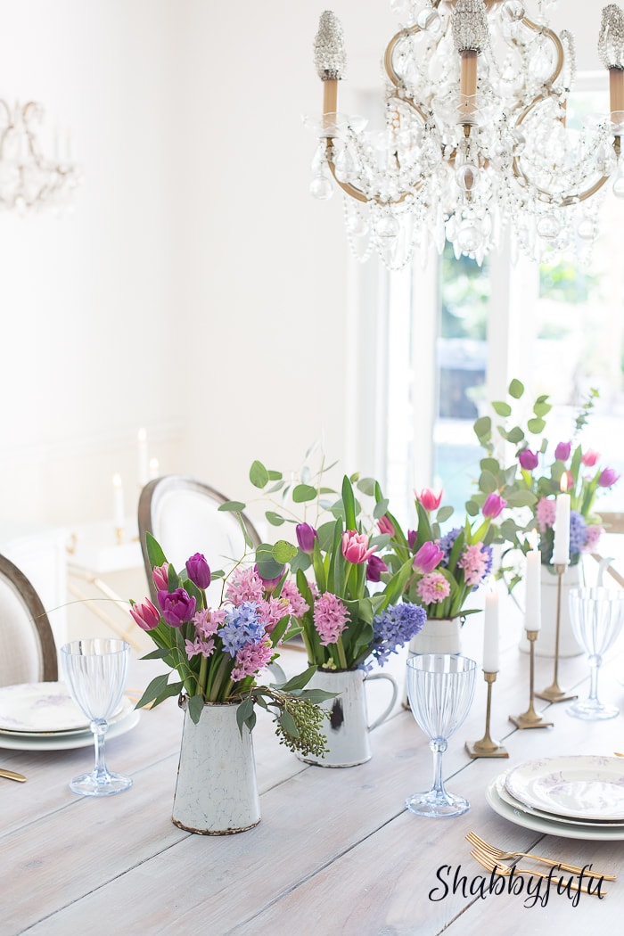 spring 2017 dining room hyacinths tulips romantic style-8