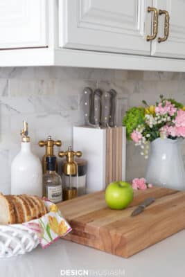 spring cheer in the kitchen prep area
