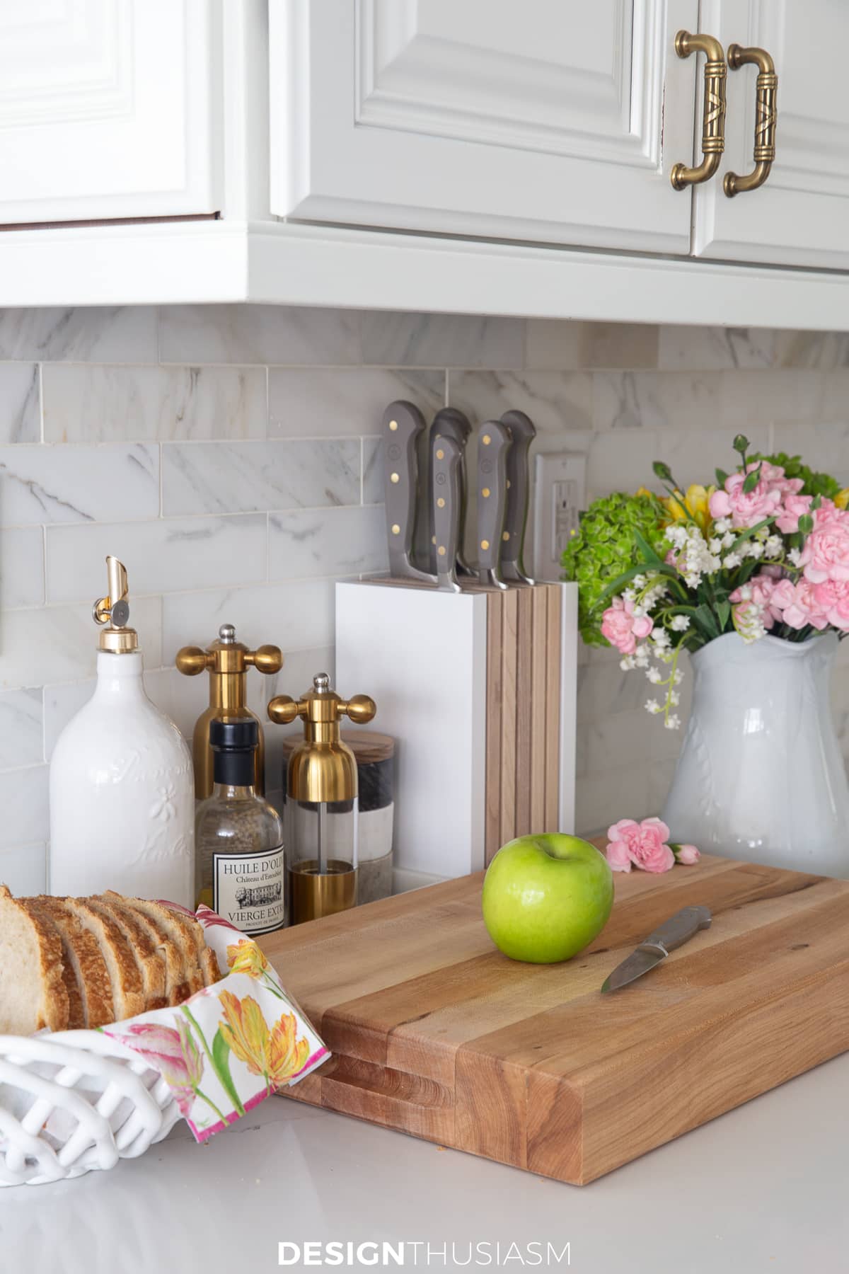 spring cheer in the kitchen prep area