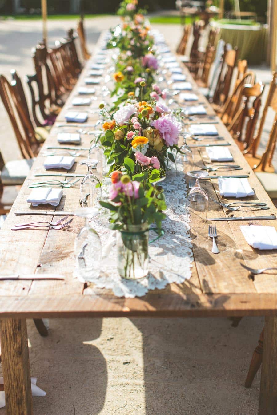 Mason Jar Floral Runner