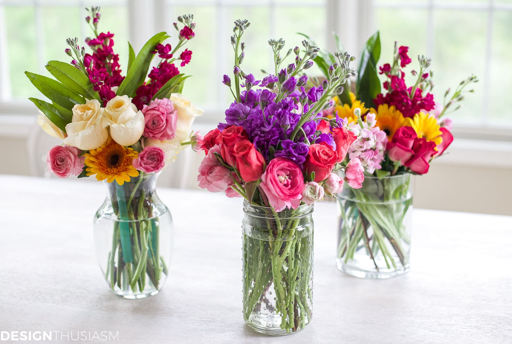Arranging spring flowers into small displays - terilynadamsblog.com