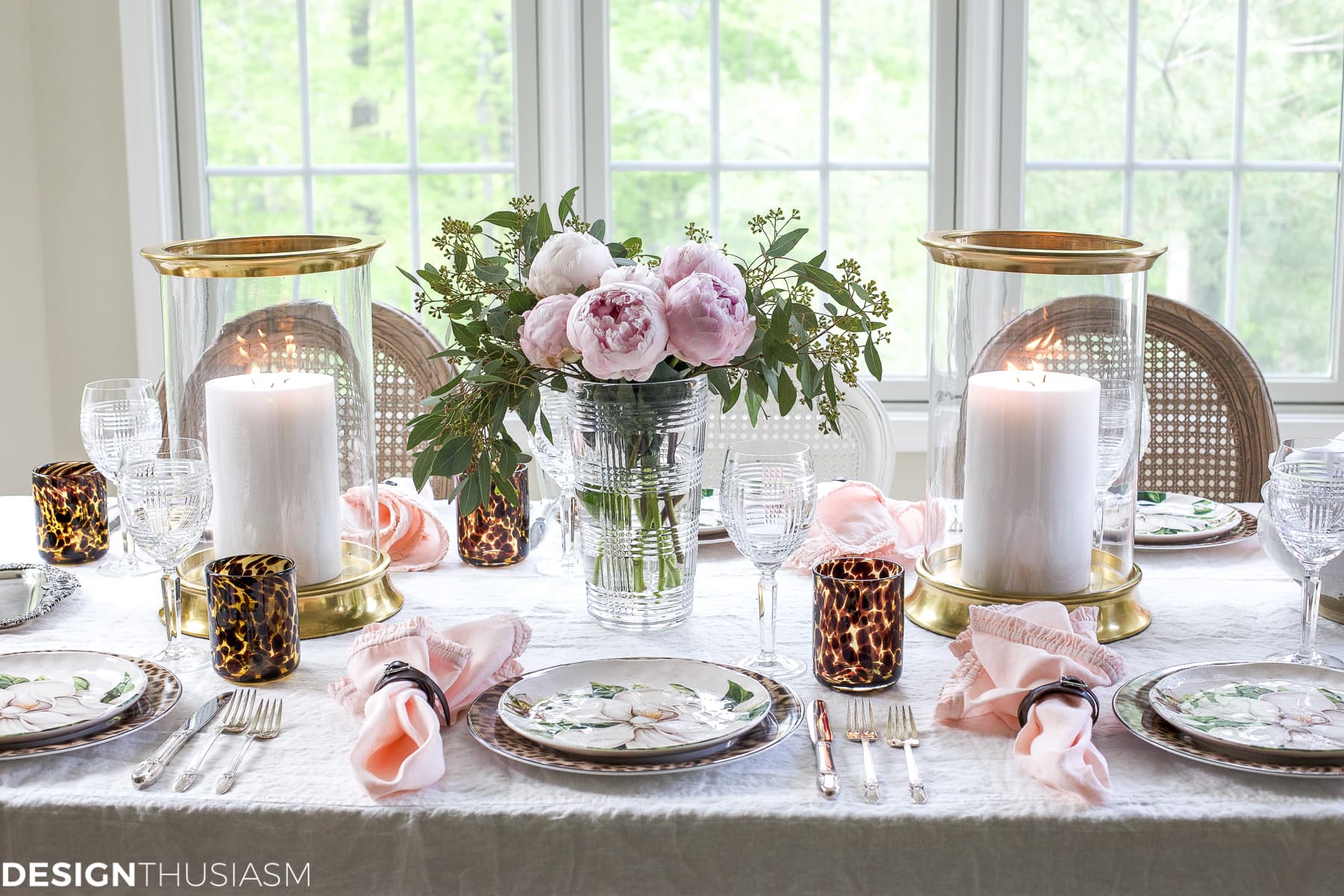 Cool Plates | Mixing Animal Print and Soft Floral in a Tablescape - terilynadamsblog.com