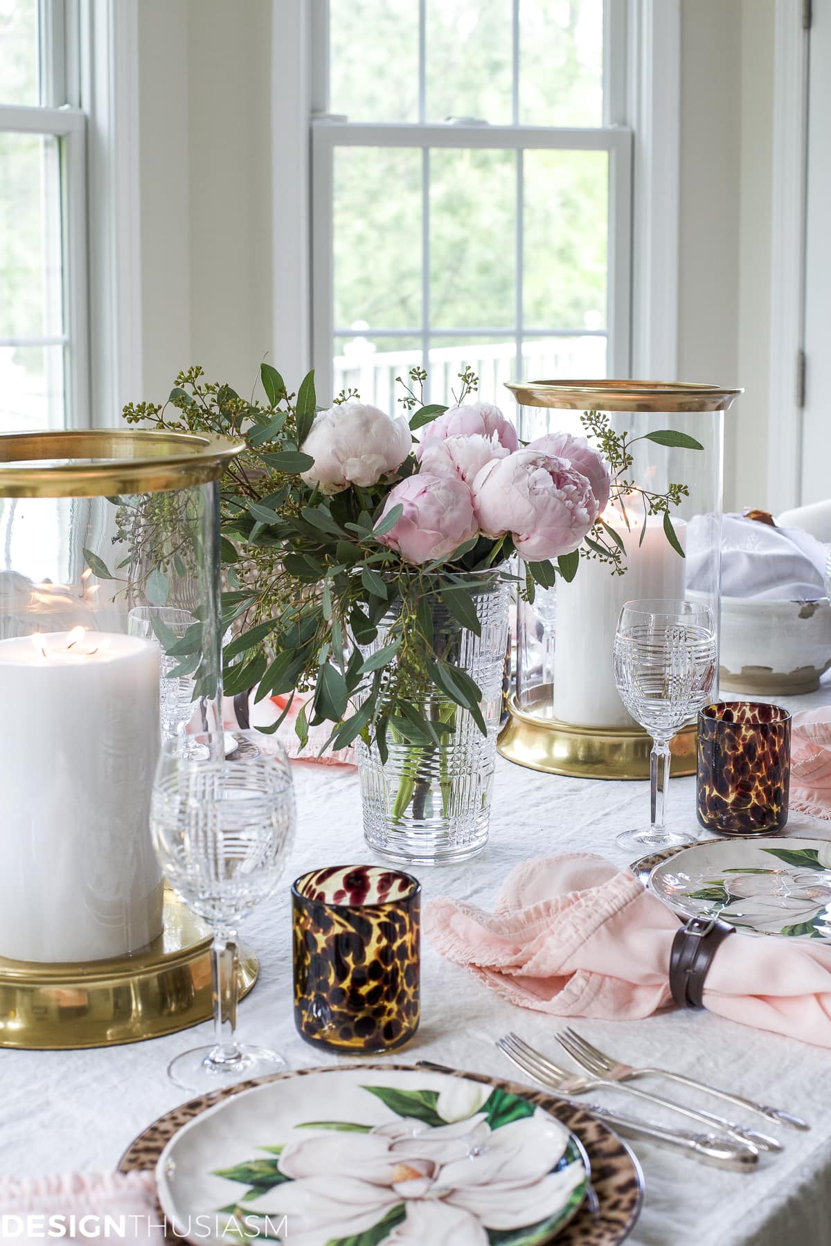 Cool Plates | Mixing Animal Print and Soft Floral in a Tablescape - terilynadamsblog.com