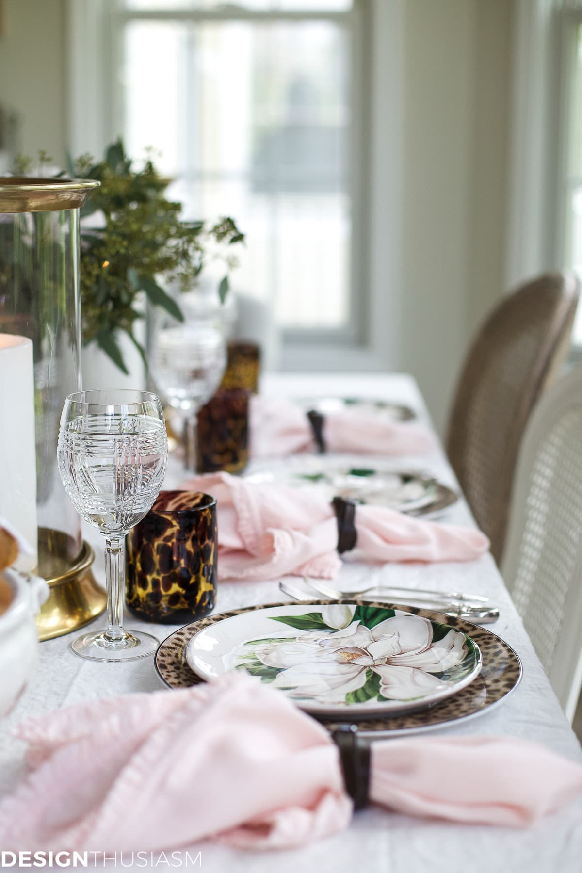 Cool Plates | Mixing Animal Print and Soft Floral in a Tablescape - terilynadamsblog.com