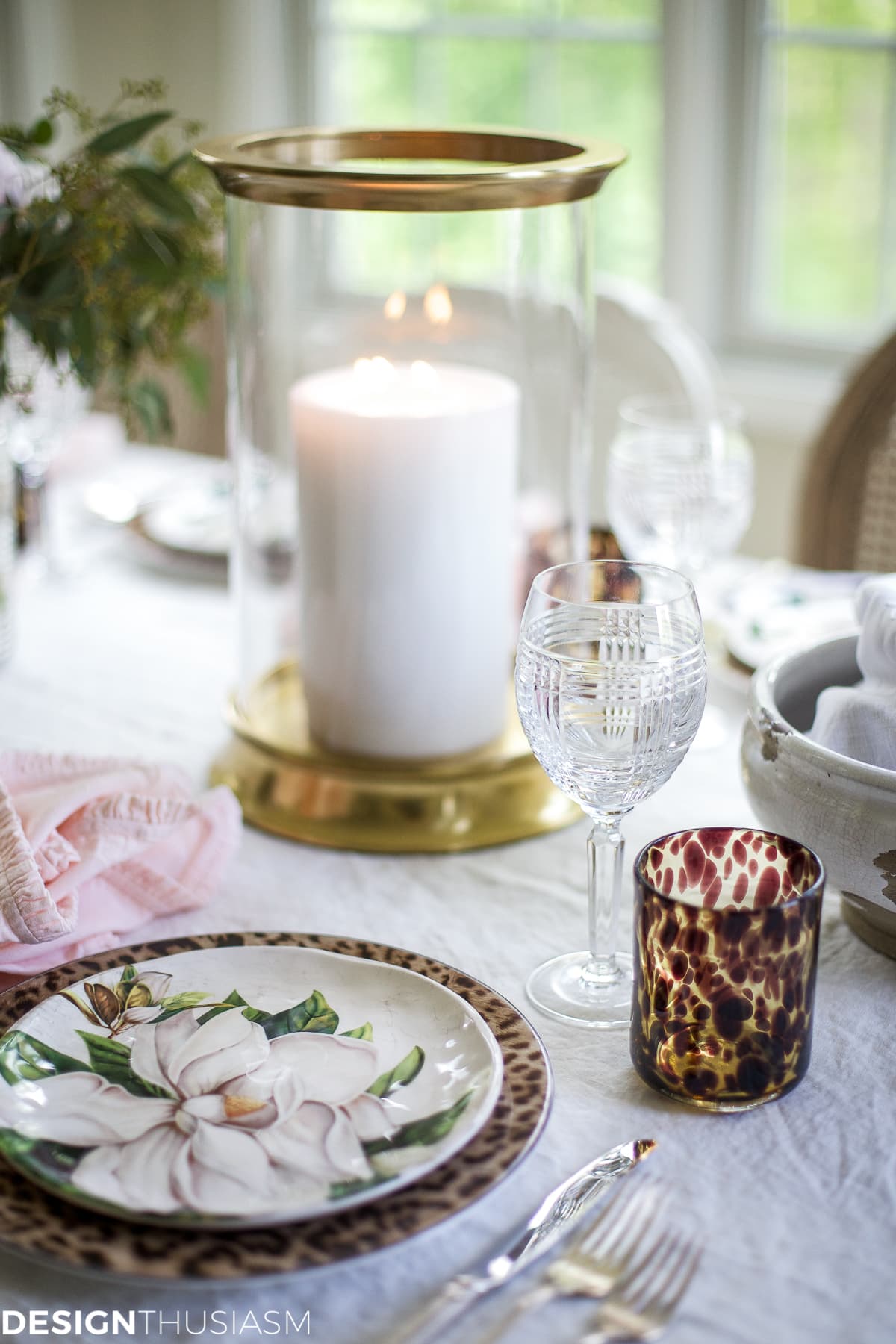 Cool Plates | Mixing Animal Print and Soft Floral in a Tablescape - terilynadamsblog.com